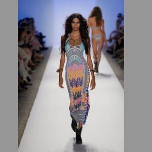 NWT Mara Hoffman XS Tank Racer Back Maxi Long Jersey Bodycon Summer Aztec Dress